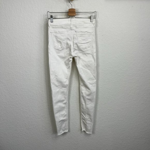Zara Frayed Distressed White Skinny Jeans - Picture 7 of 8